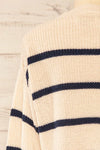 Colorado Cropped Striped Knit Sweater | La petite garçonne back close-up