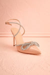 Commeatus Beige Pointed-Toe Heels w/ Sequin Bow | Boutique 1861 front view