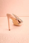 Commeatus Beige Pointed-Toe Heels w/ Sequin Bow | Boutique 1861 back view