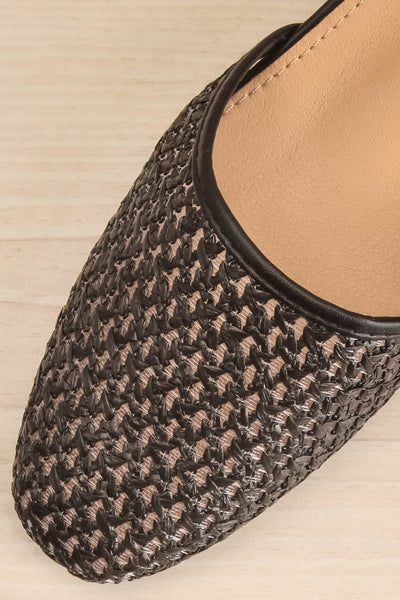 Complector Black Sling-Back Shoes | La petite garçonne flat close-up