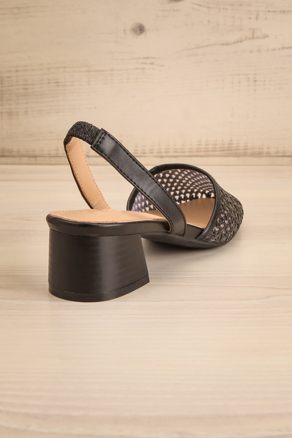 Complector Black Sling-Back Shoes | La petite garçonne back view