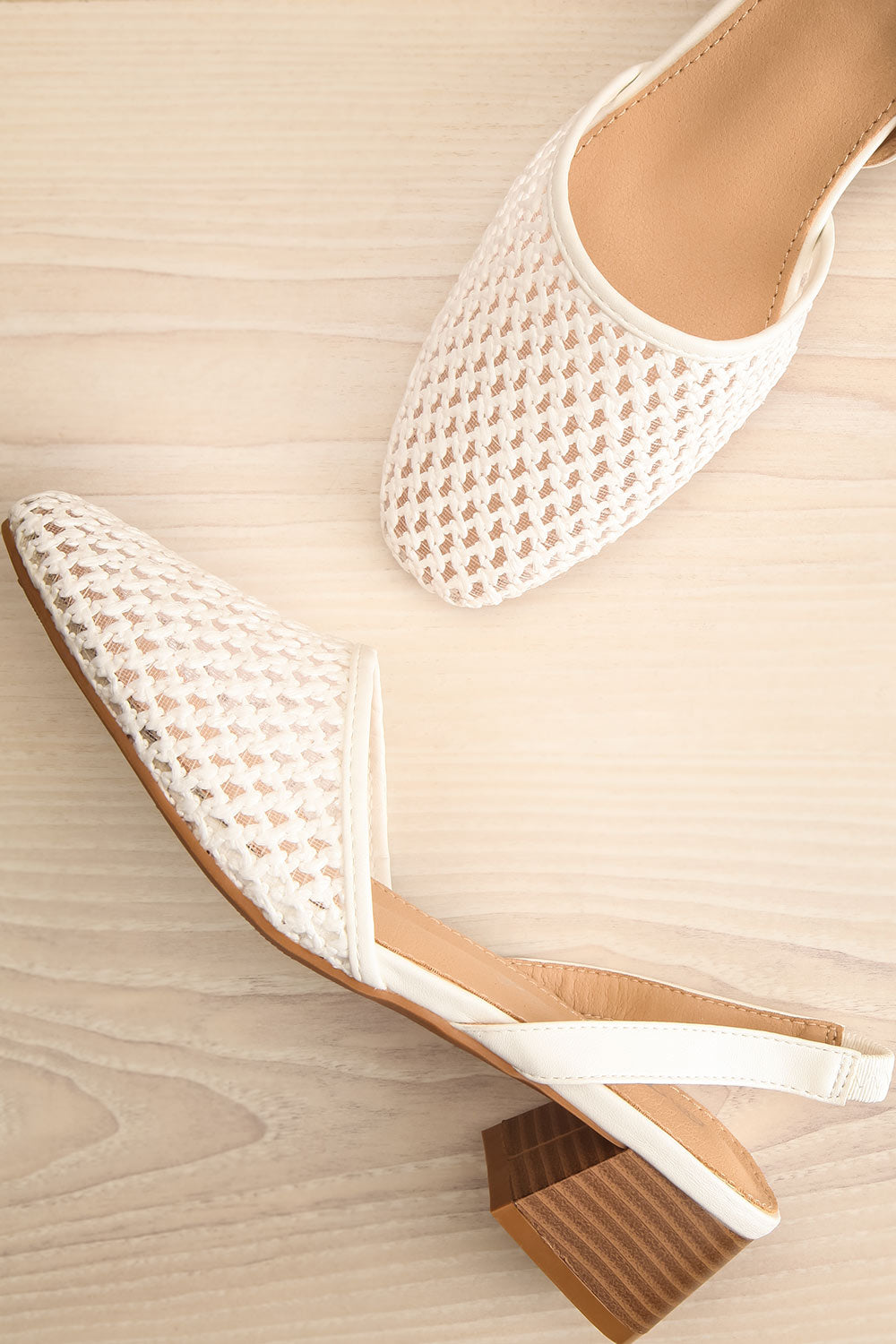 Complector White Sling-Back Shoes | La petite garçonne flat view