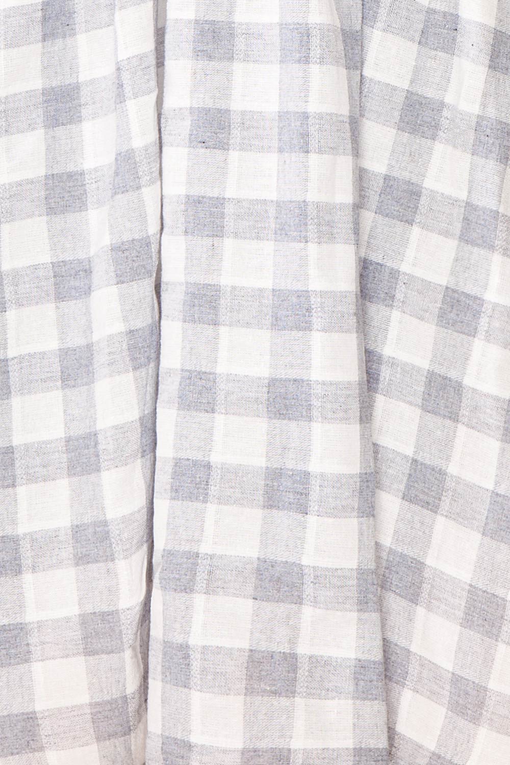 Conie Blue | Puffed Sleeves Short Checkered Dress fabric 