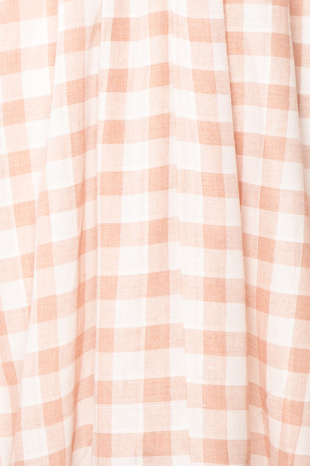 Conie Pink | Puffed Sleeves Short Checkered Dress fabric 