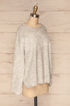 Consolata Grey Loose Knit Sweater w/ Lace | Boutique 1861  side view