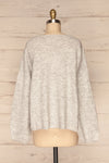 Consolata Grey Loose Knit Sweater w/ Lace | Boutique 1861  back view