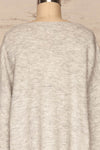 Consolata Grey Loose Knit Sweater w/ Lace | Boutique 1861 back close-up