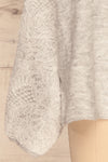 Consolata Grey Loose Knit Sweater w/ Lace | Boutique 1861  bottom close-up