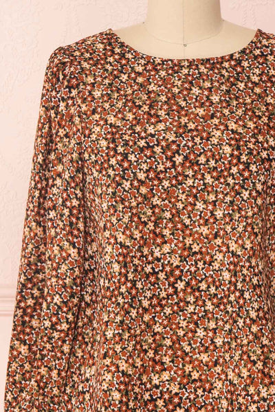 Copera Floral Long Sleeved Blouse | Boutique 1861 front close-up