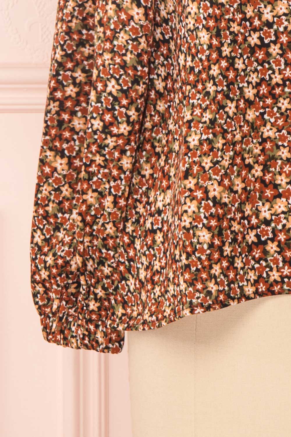 Copera Floral Long Sleeved Blouse | Boutique 1861 bottom close-up