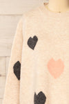 Coracao Oversized Heart Patterned Knit Sweater | La petite  garçonne front close-up