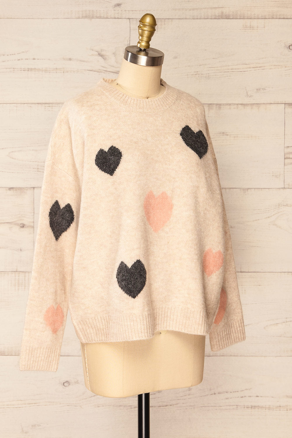 Coracao Oversized Heart Patterned Knit Sweater | La petite garçonne