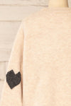 Coracao Oversized Heart Patterned Knit Sweater | La petite garçonne back close-up