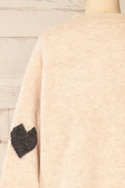 Coracao Oversized Heart Patterned Knit Sweater | La petite garçonne back close-up