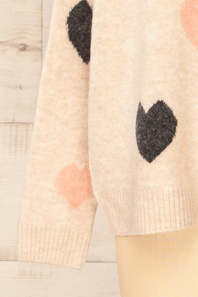 Coracao Oversized Heart Patterned Knit Sweater | La petite garçonne sleeve