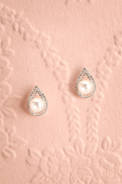 Cordelia Silver Pendant Earrings w/ Pearl Detail | Boudoir 1861