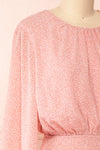 Cordia Blush Long Sleeve Half Ruched Dress | Boutique 1861 side close-up