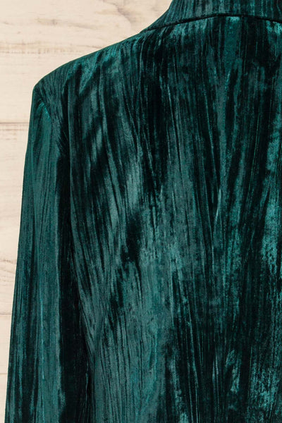 Cordoue Green Velvet Blazer | La petite garçonne back close-up