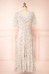 Corinne Floral Midi Dress w/ Embroidered Neckline | Boutique 1861 back view
