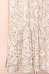 Corinne Floral Midi Dress w/ Embroidered Neckline | Boutique 1861details