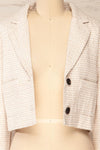 Cornino Cropped Tweed Blazer | La petite garçonne open close-up