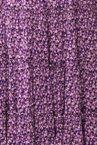 Coronis Purple Layered Floral Jumpsuit | La petite garçonne fabric