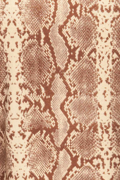 Coswig Brun Brown Snake Pattern Long Sleeved Top | La Petite Garçonne fabric detail