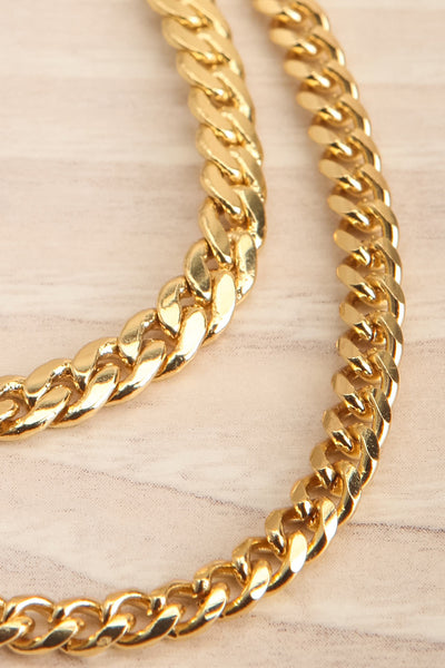 Cotonnier Gold Recycled 2-In-1 Curb Chain Necklace flat close-up