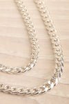 Cotonnier Silver Recycled 2-In-1 Curb Chain Necklace flat close-up