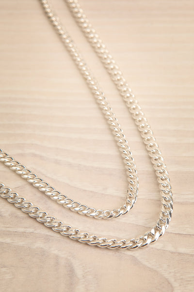 Cotonnier Silver Recycled 2-In-1 Curb Chain Necklace flat view