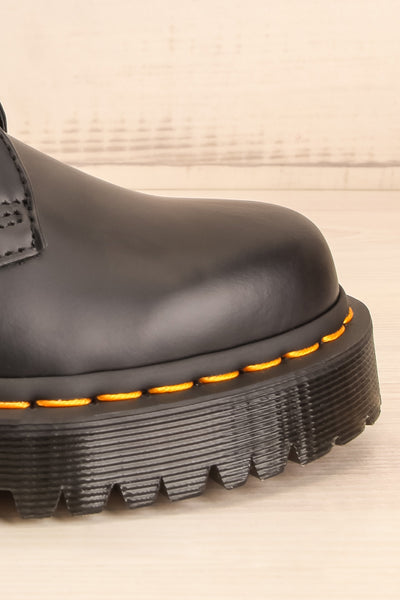Crawley Leather Black Dr. Martens Shoes side front close-up | La Petite Garçonne