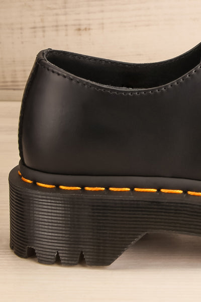 Crawley Leather Black Dr. Martens Shoes side back close-up | La Petite Garçonne
