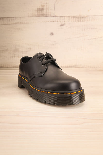 Crawley Leather Black Dr. Martens Shoes front view | La Petite Garçonne