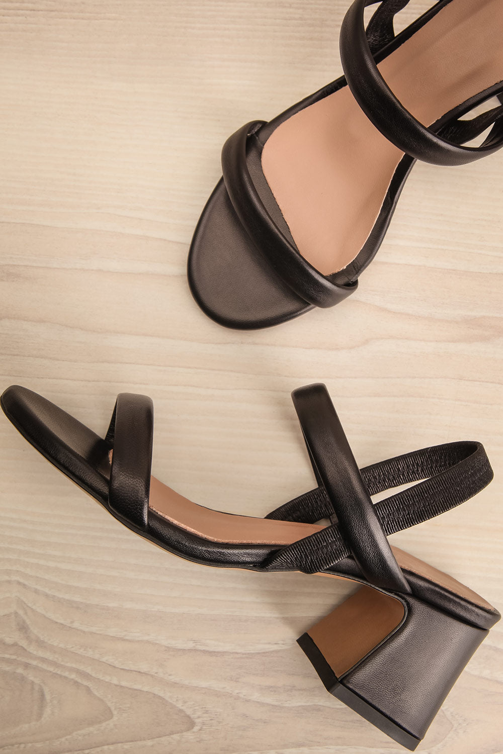 Cubisme Strappy Block Heel leather Sandals | La petite garçonne flat view