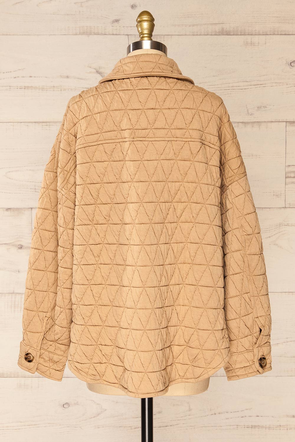 Cugas Beige Oversized Quilted Shacket | La petite garçonne back view