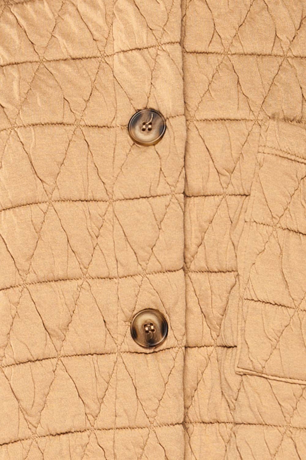 Cugas Beige Oversized Quilted Shacket | La petite garçonne fabric 