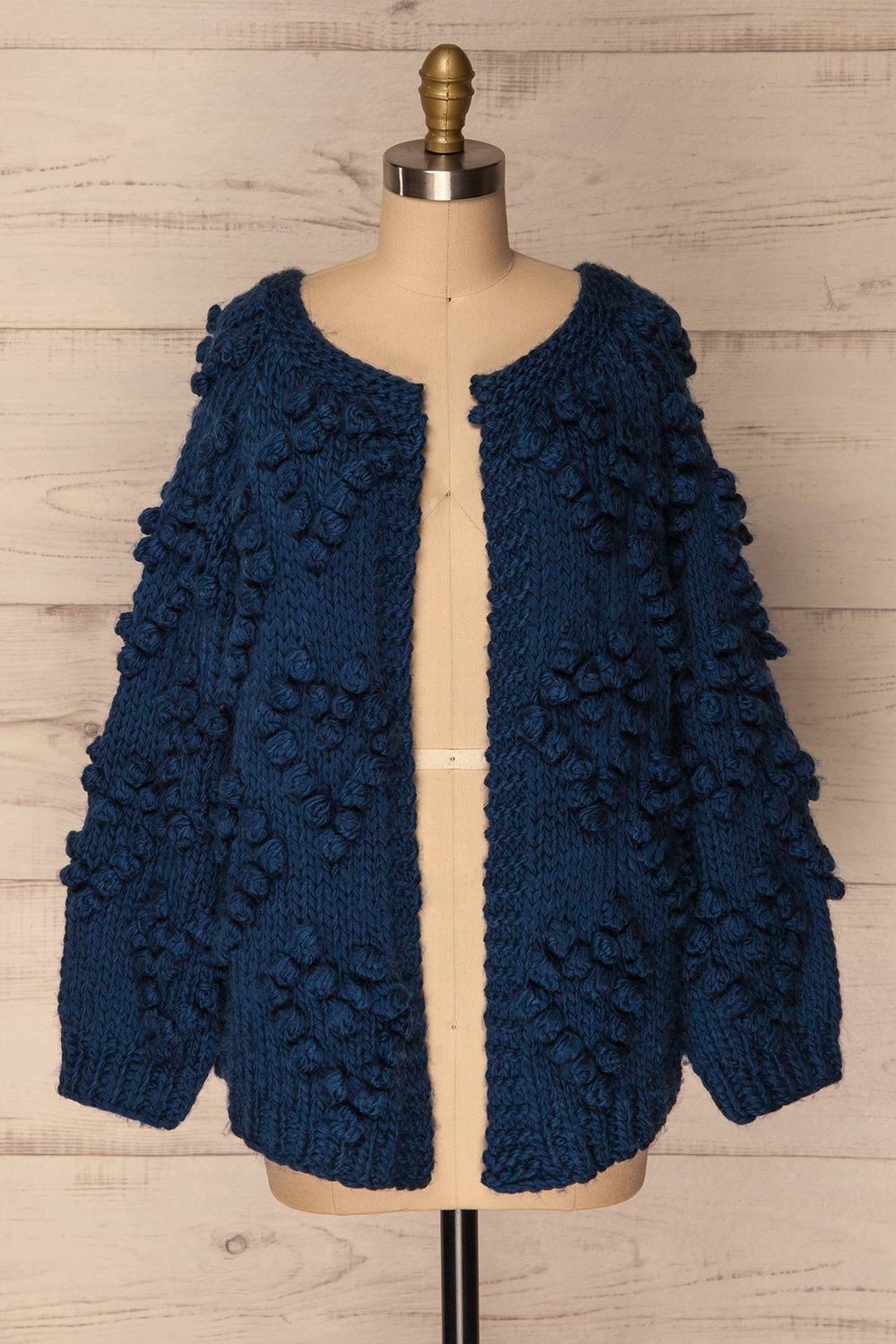 Cunski Oversized Dark Blue Knit Open Jacket | La Petite Garçonne 1