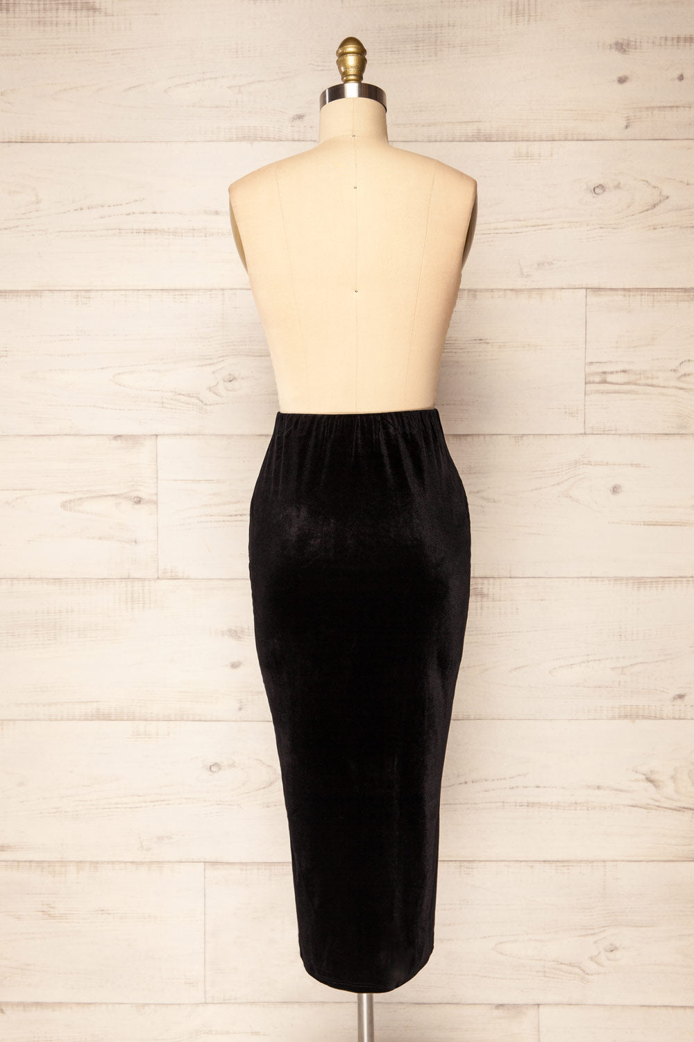 Custha Velours Midi Skirt w/ Slit | La petite garçonne back view