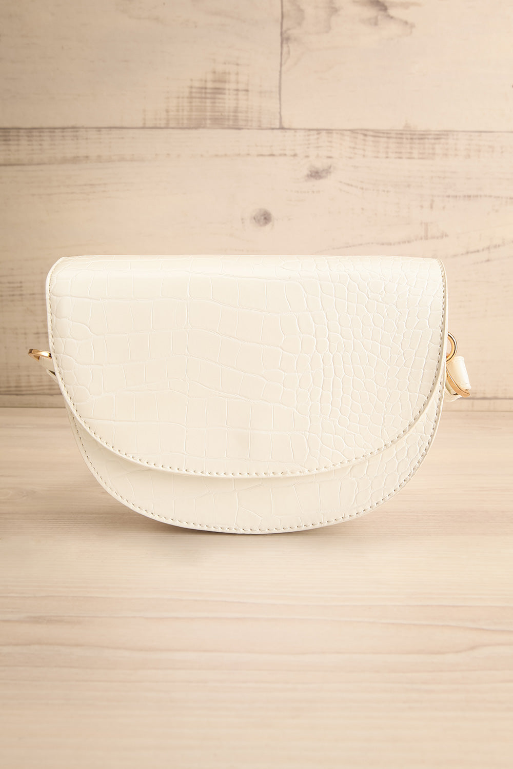 Custonaci Blanc | Sac à Bandoulière en Demi-Lune