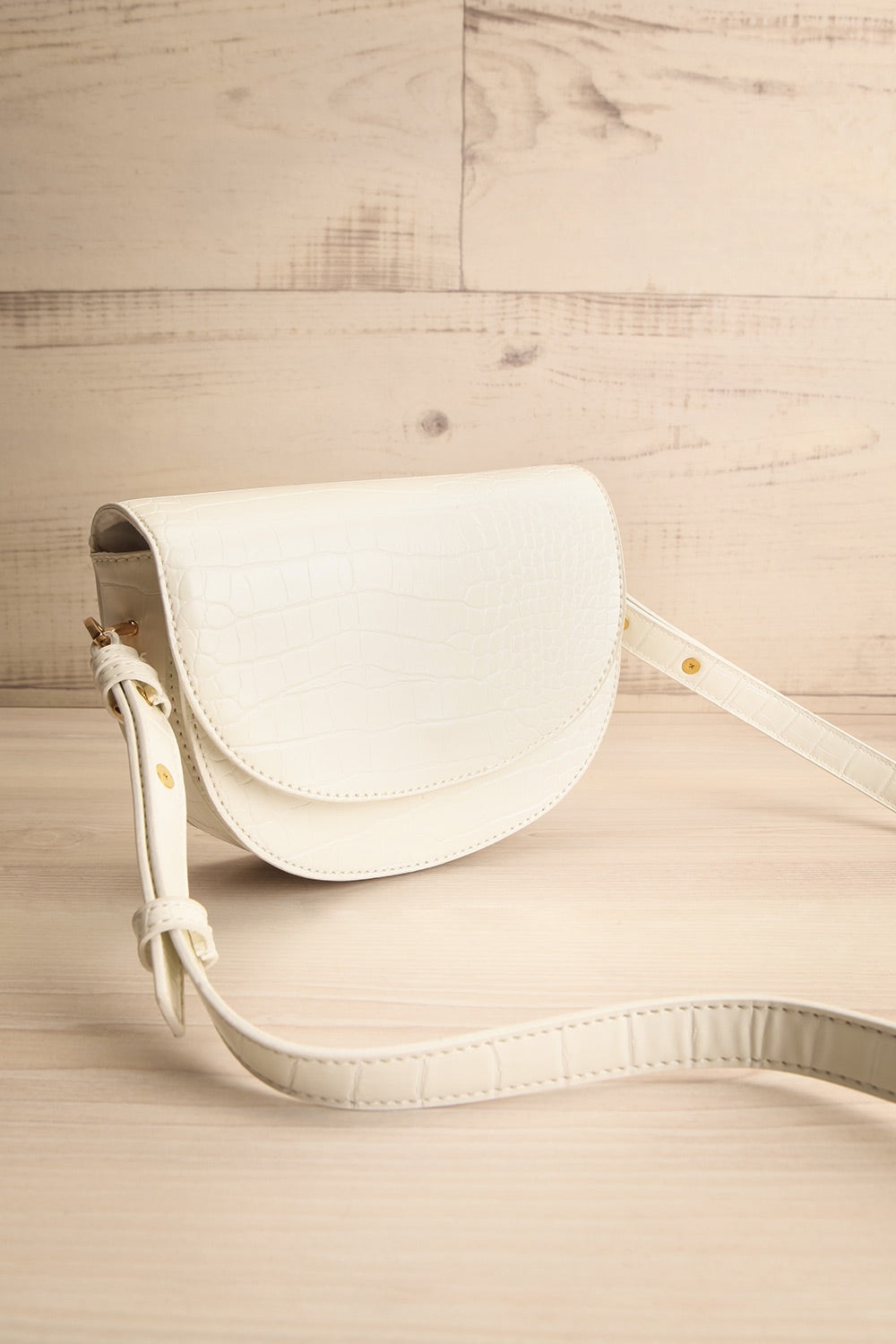 Custonaci Blanc | Sac à Bandoulière en Demi-Lune