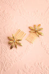 Cybela Gold Hair Combs Set with Leaves | Boudoir 1861