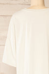 Cyli Grey Crew Neck Oversized T-Shirt | La petite garçonne back close-up