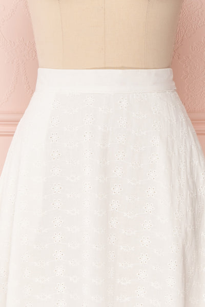 Sarika White Floral Openwork A-Line Skirt | Boutique 1861 3