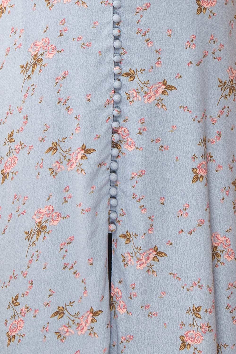 Cynthia Floral Button-Up V-Neck Midi Dress | Boutique 1861 fabric