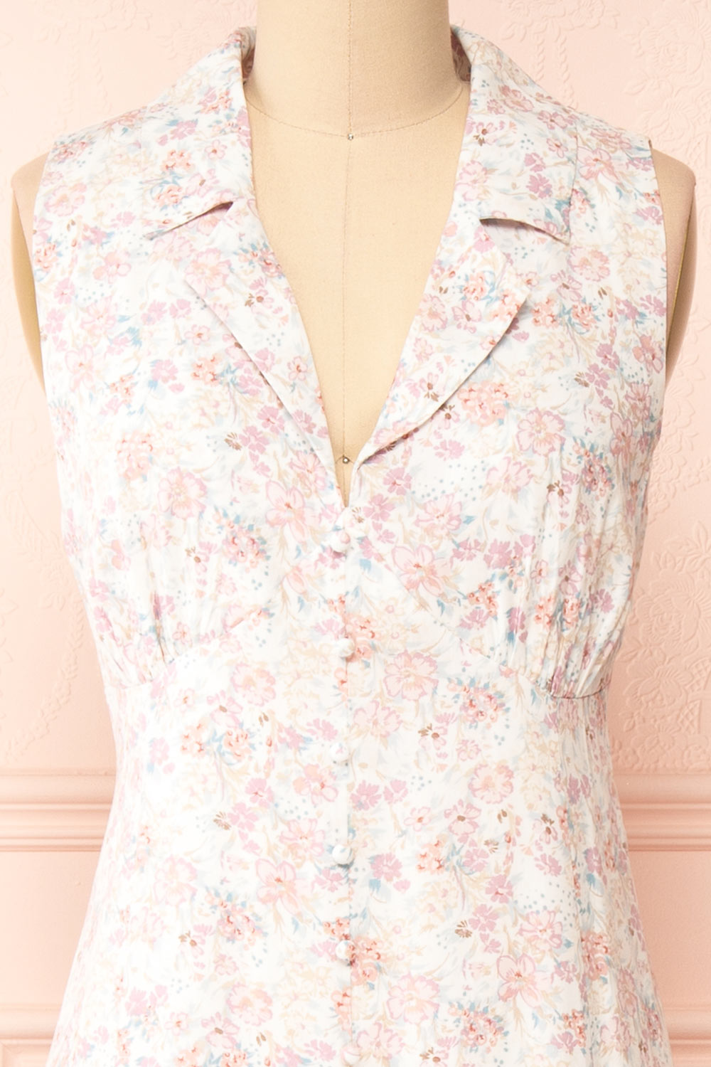Cysoli | Sleeveless Floral Midi Dress w/ Bow