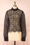 Dahana Black Floral Lace Blouse | Boutique 1861 front view