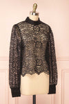 Dahana Black Floral Lace Blouse | Boutique 1861 side view