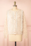 Dakota Button-Up Knit Cardigan w/ Lace Detail | Boutique 1861 front view