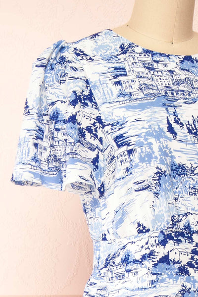Danaelle Patterned Midi Dress | Boutique 1861 side close-up