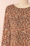 Danette Floral Pattern Long Sleeved Shift Dress | Boutique 1861 front close-up